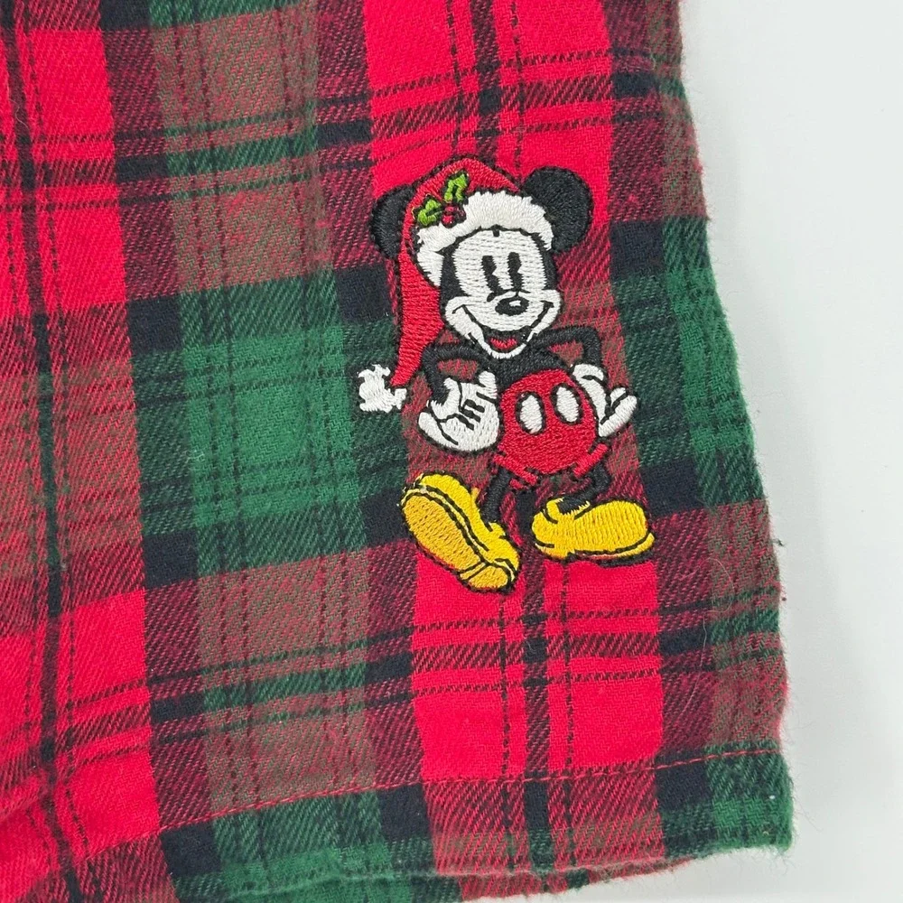 Mens Disneyland Resort Mickey‎ Mouse Flannel Plaid Pajama Sleep Lounge Shorts S